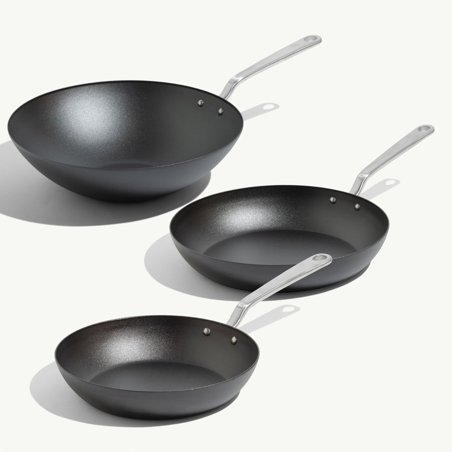Carbon Steel Frying Pan and Wok Set