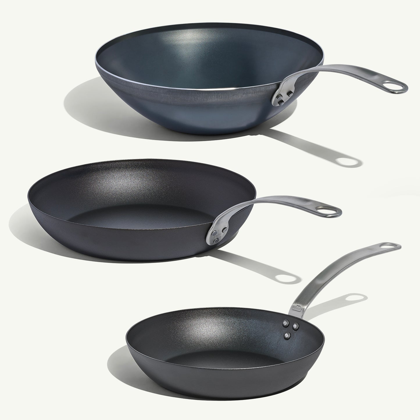 Carbon Steel Frying Pan and Wok Set